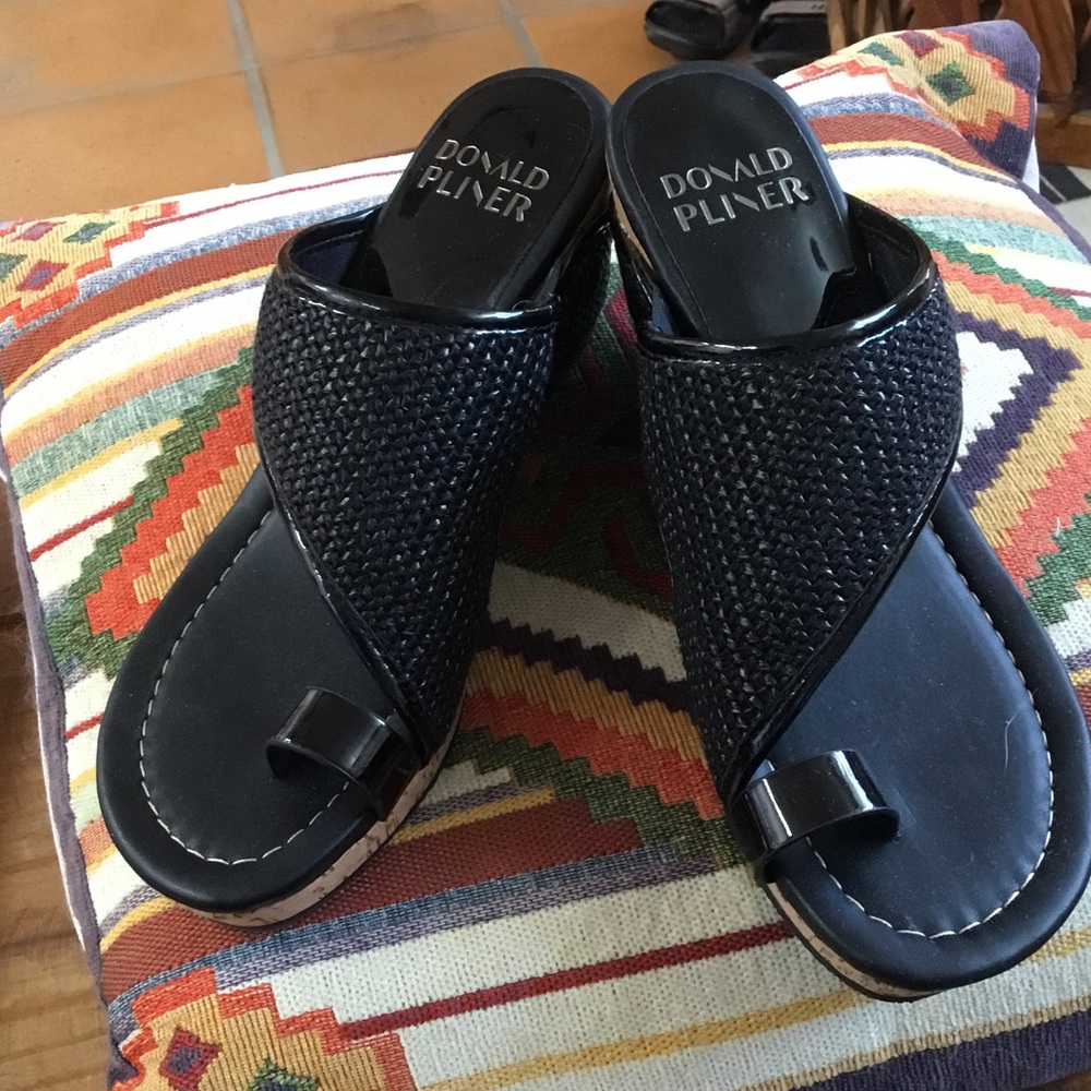 NWOT Donald Pliner Raffia Wedge Sandals